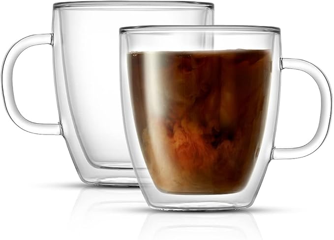 ABCMUG Double wall glass mug for hot and cold drinks